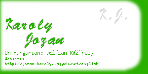 karoly jozan business card